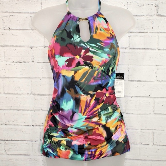 NWT Lauren Ralph Lauren
Women's High-Neck Halter Tankini size 8 - Picture 9 of 11